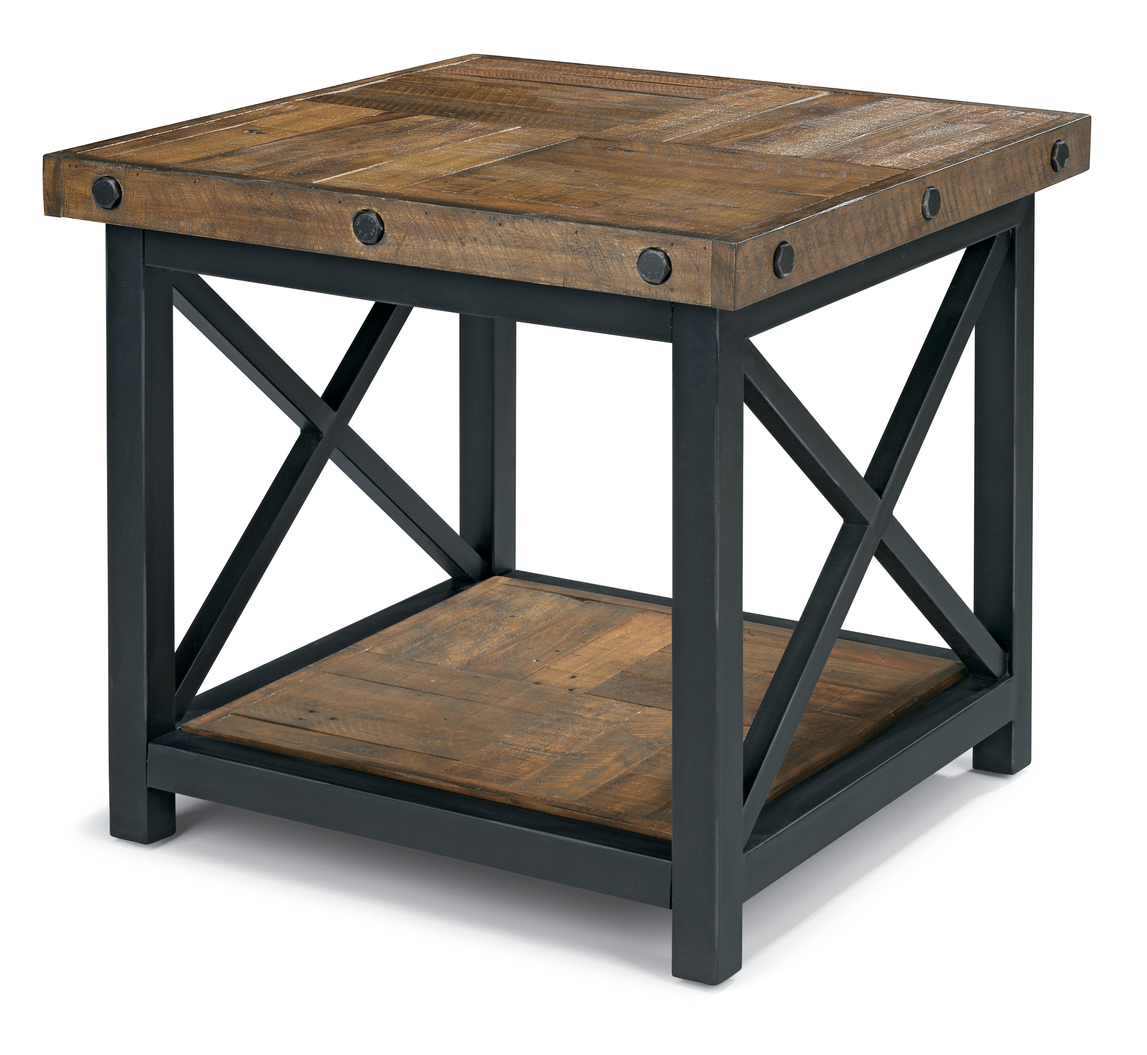 Carpenter FLX6722 02 Square End Table with Wood Plank Top
